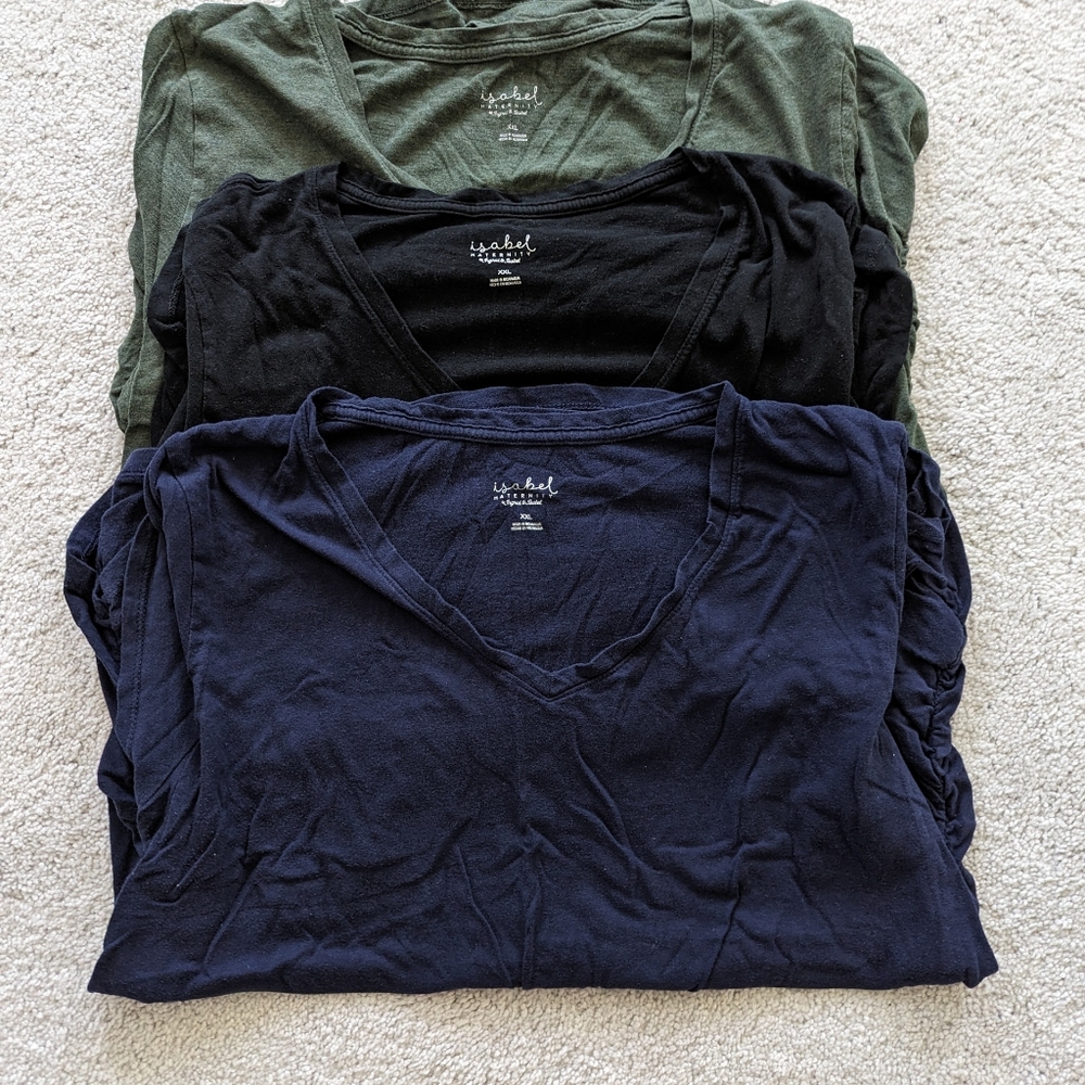 ⬇️$10 Lot of 3 Ingrid and Isabel short sleeve maternity tees XXL